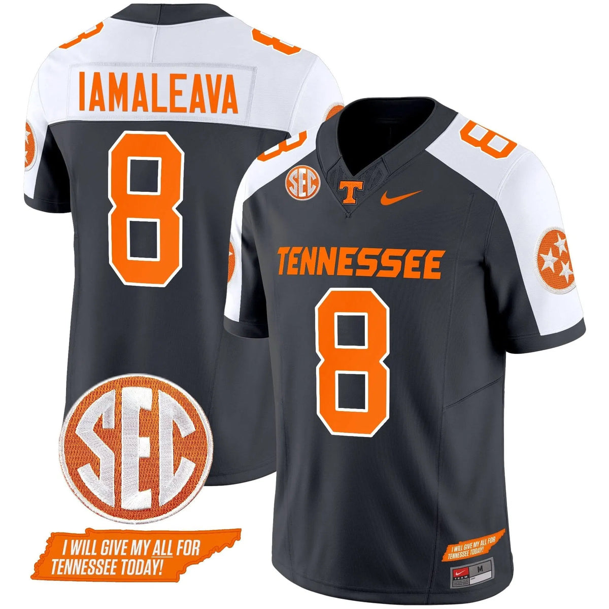 Personalized TV 2026 Vapor Limited Jersey V3 - Grey Alternate / Nico Iamaleava Stitched