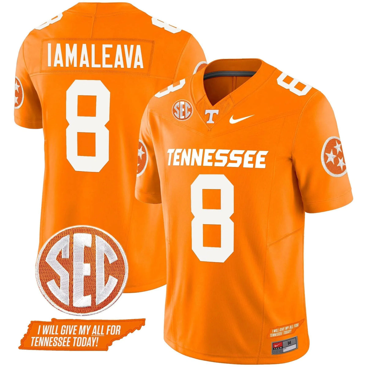 Personalized TV 2026 Vapor Limited Jersey V3 - Orange / Nico Iamaleava Stitched