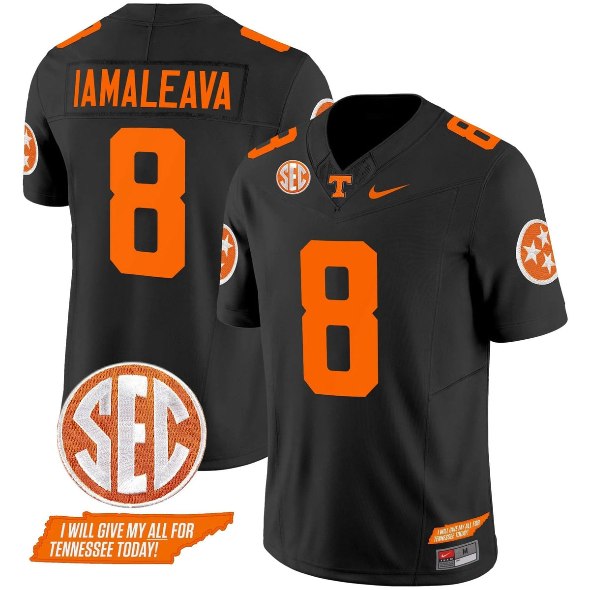 Personalized TV 2026 Vapor Limited Jersey V3 - Black / Nico Iamaleava Stitched