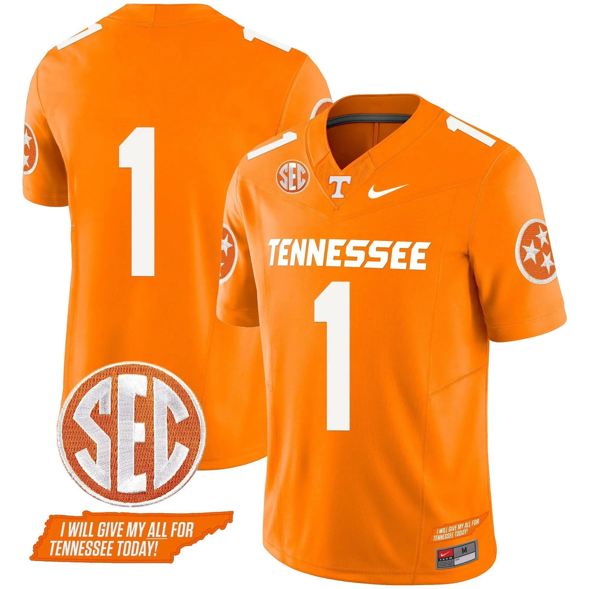 Personalized TV 2026 Vapor Limited Jersey V3 - Orange / #1 Team Stitched