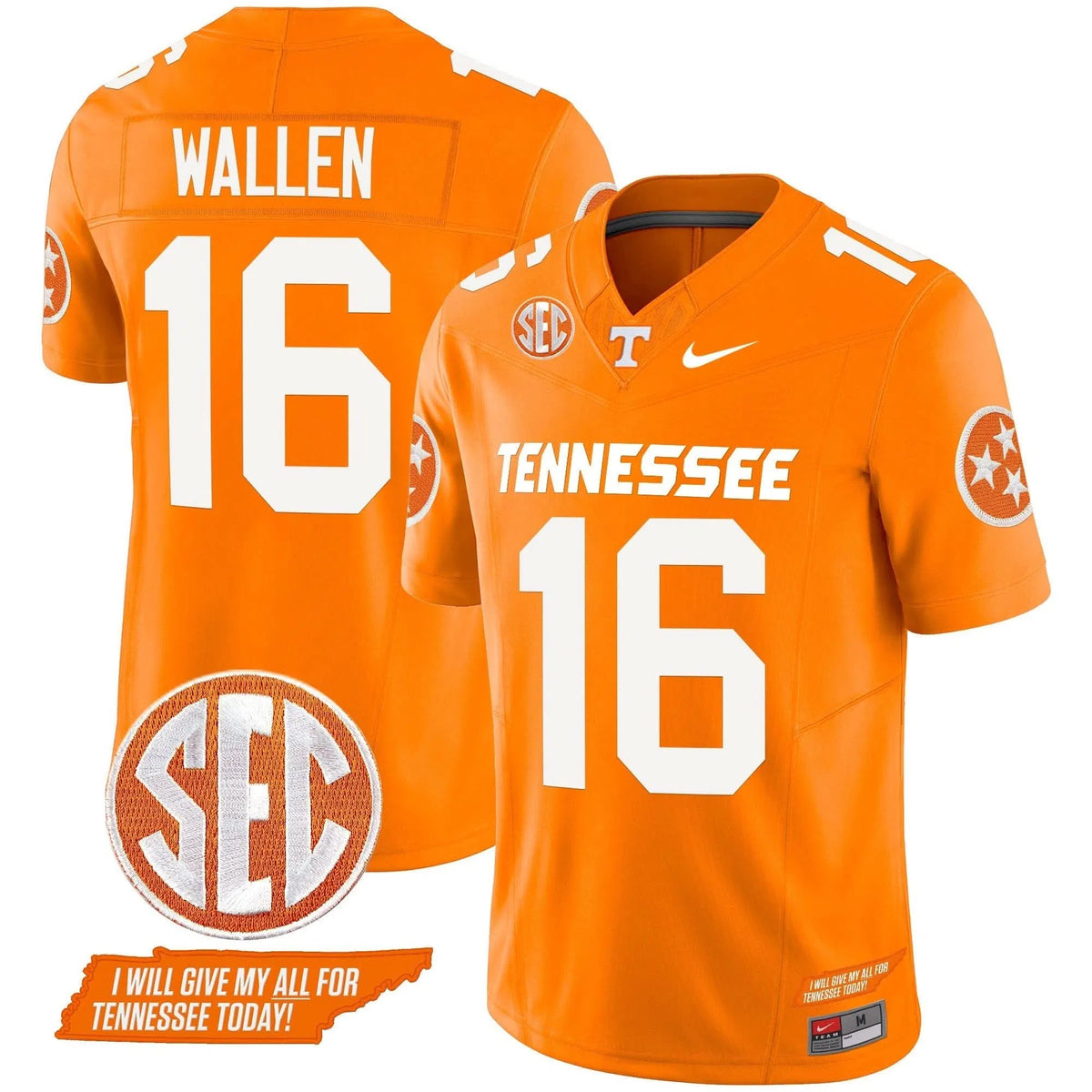 Personalized TV 2026 Vapor Limited Jersey V3 - Orange / Morgan Wallen Stitched