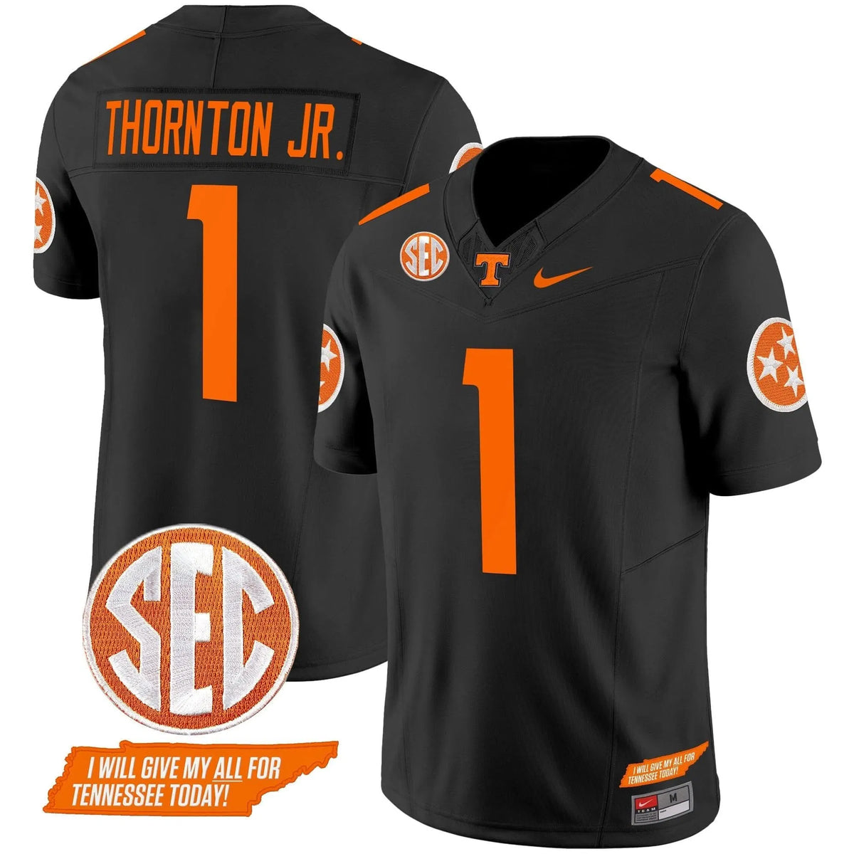 Personalized TV 2026 Vapor Limited Jersey V3 - Black / Thornton Jr. Stitched