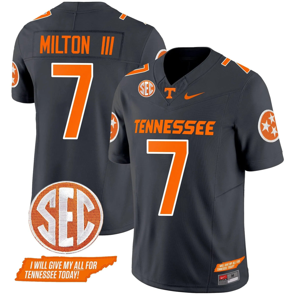 Personalized TV 2026 Vapor Limited Jersey V3 - Smokey Grey / Joe Milton III Stitched