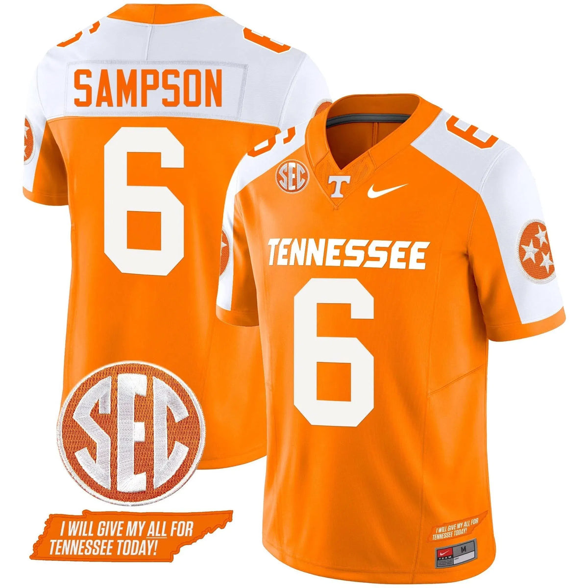 Personalized TV 2026 Vapor Limited Jersey V3 - Orange Alternate / Dylan Sampson Stitched