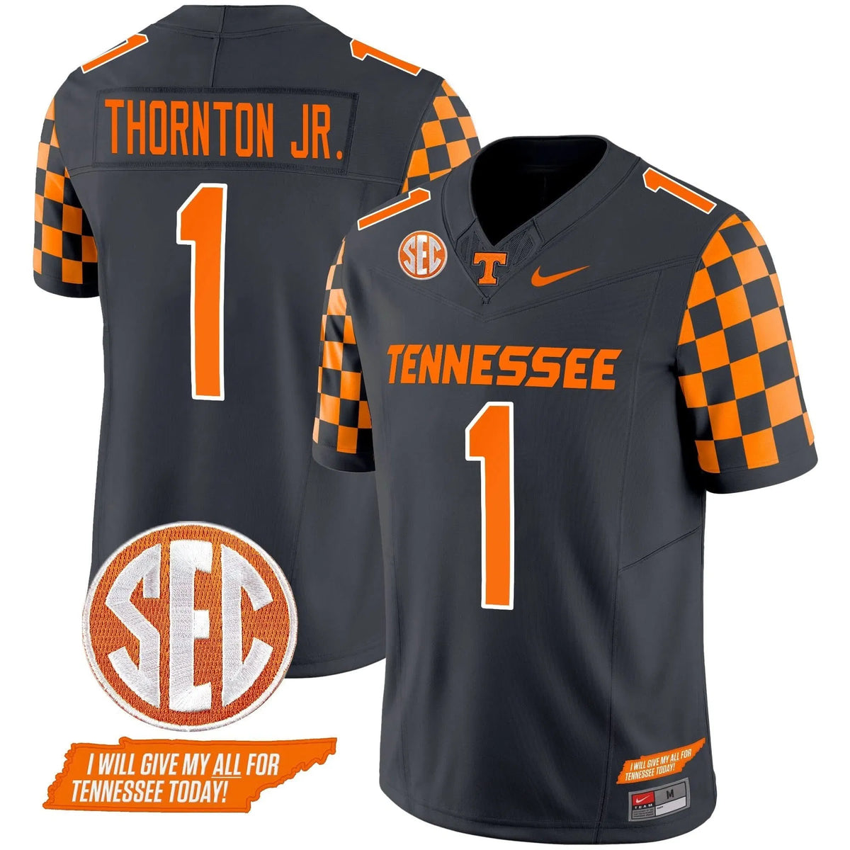 Personalized TV 2026 Checkerboard Vapor Limited Jersey V2 - Smokey Grey / Thornton Jr. Stitched