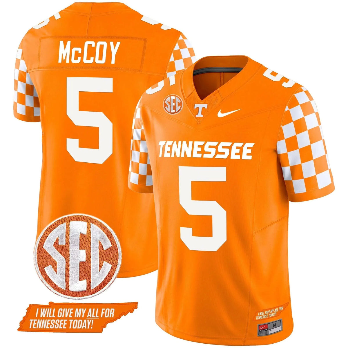 Personalized TV 2026 Checkerboard Vapor Limited Jersey V2 - Orange / Bru McCoy Stitched