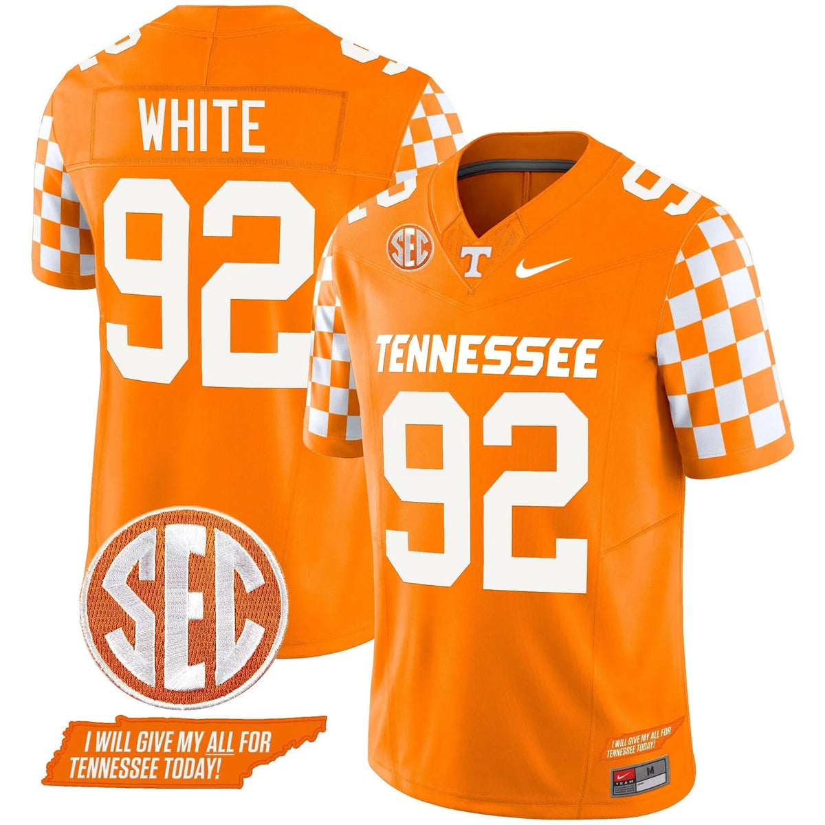 Personalized TV 2026 Checkerboard Vapor Limited Jersey V2 - Orange / Reggie White Stitched