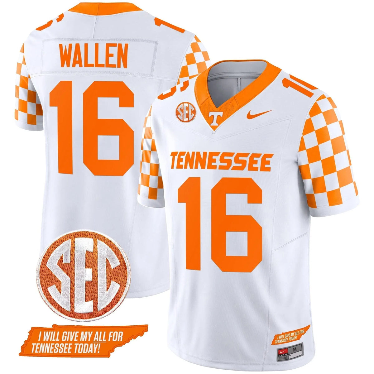 Personalized TV 2026 Checkerboard Vapor Limited Jersey V2 - White / Morgan Wallen Stitched