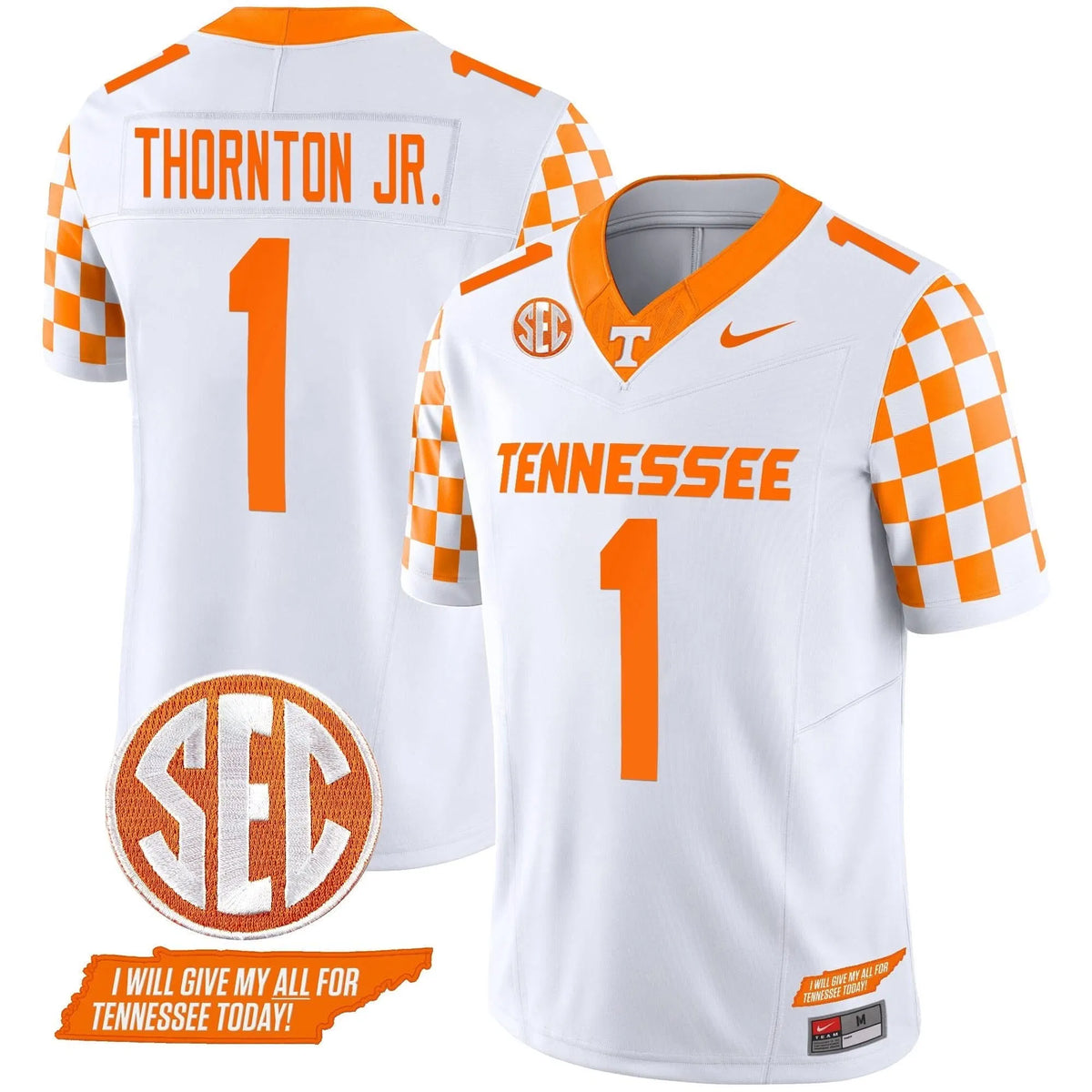 Personalized TV 2026 Checkerboard Vapor Limited Jersey V2 - White / Thornton Jr. Stitched