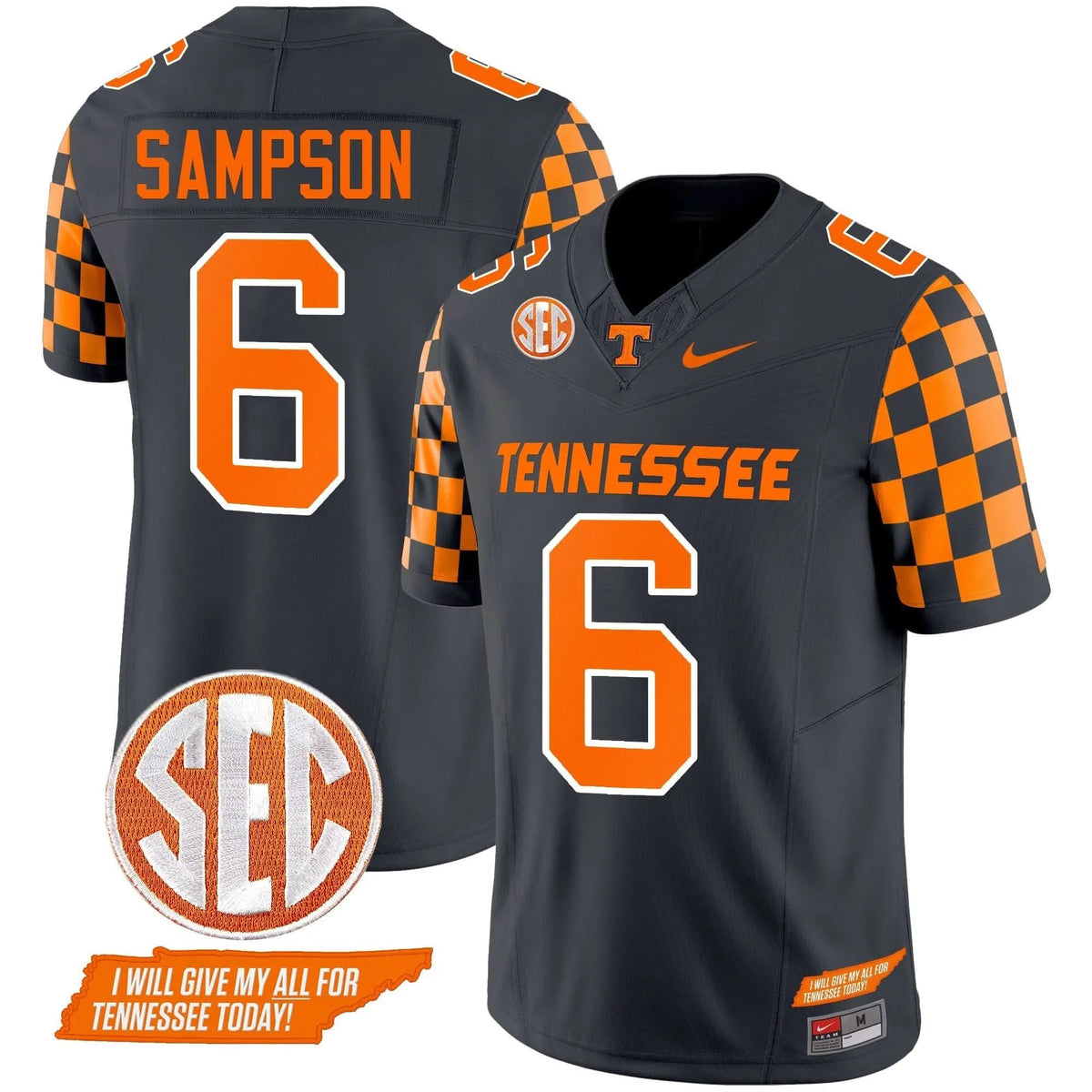 Personalized TV 2026 Checkerboard Vapor Limited Jersey V2 - Smokey Grey / Dylan Sampson Stitched