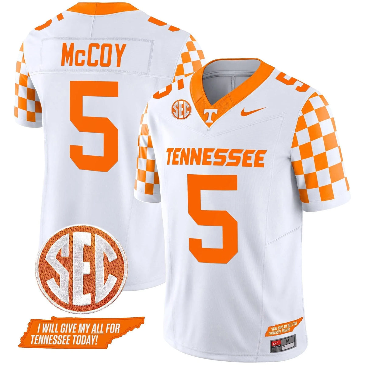 Personalized TV 2026 Checkerboard Vapor Limited Jersey V2 - White / Bru McCoy Stitched