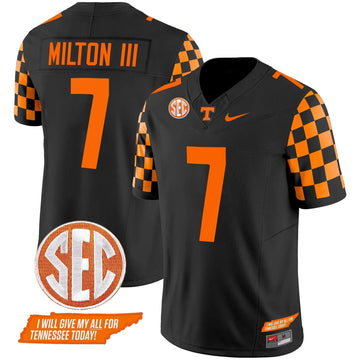 Personalized TV 2026 Checkerboard Vapor Limited Jersey V2 - Black / Joe Milton III Stitched
