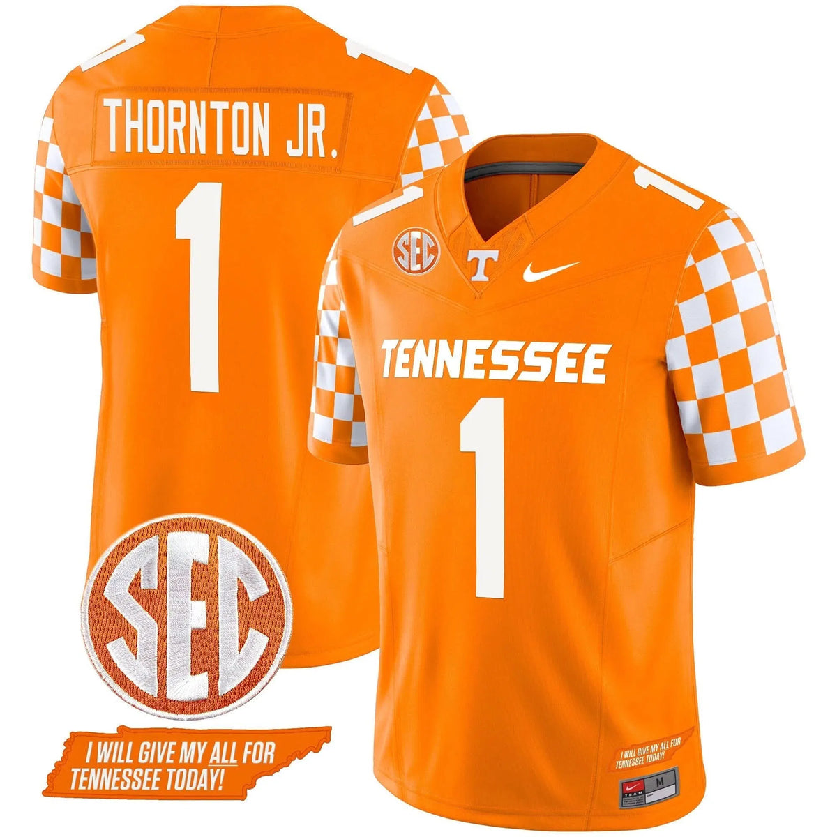 Personalized TV 2026 Checkerboard Vapor Limited Jersey V2 - Orange / Thornton Jr. Stitched