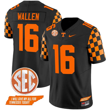 Personalized TV 2026 Checkerboard Vapor Limited Jersey V2 - Black / Morgan Wallen Stitched