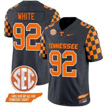 Personalized TV 2026 Checkerboard Vapor Limited Jersey V2 - Smokey Grey / Reggie White Stitched