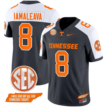Personalized TV 2026 Checkerboard Vapor Limited Jersey V2 - Grey Alternate / Nico Iamaleava Stitched