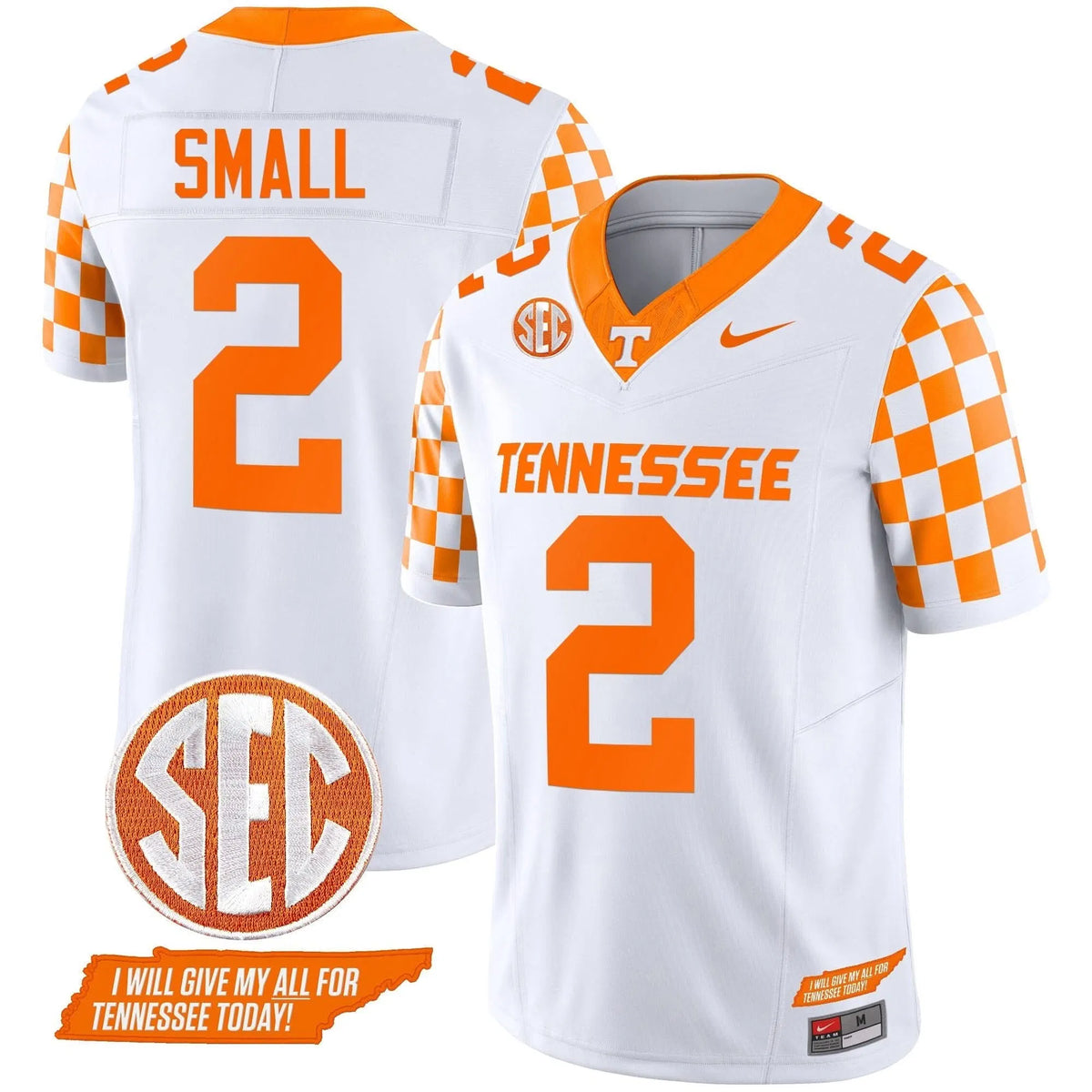 Personalized TV 2026 Checkerboard Vapor Limited Jersey V2 - White / Jabari Small Stitched