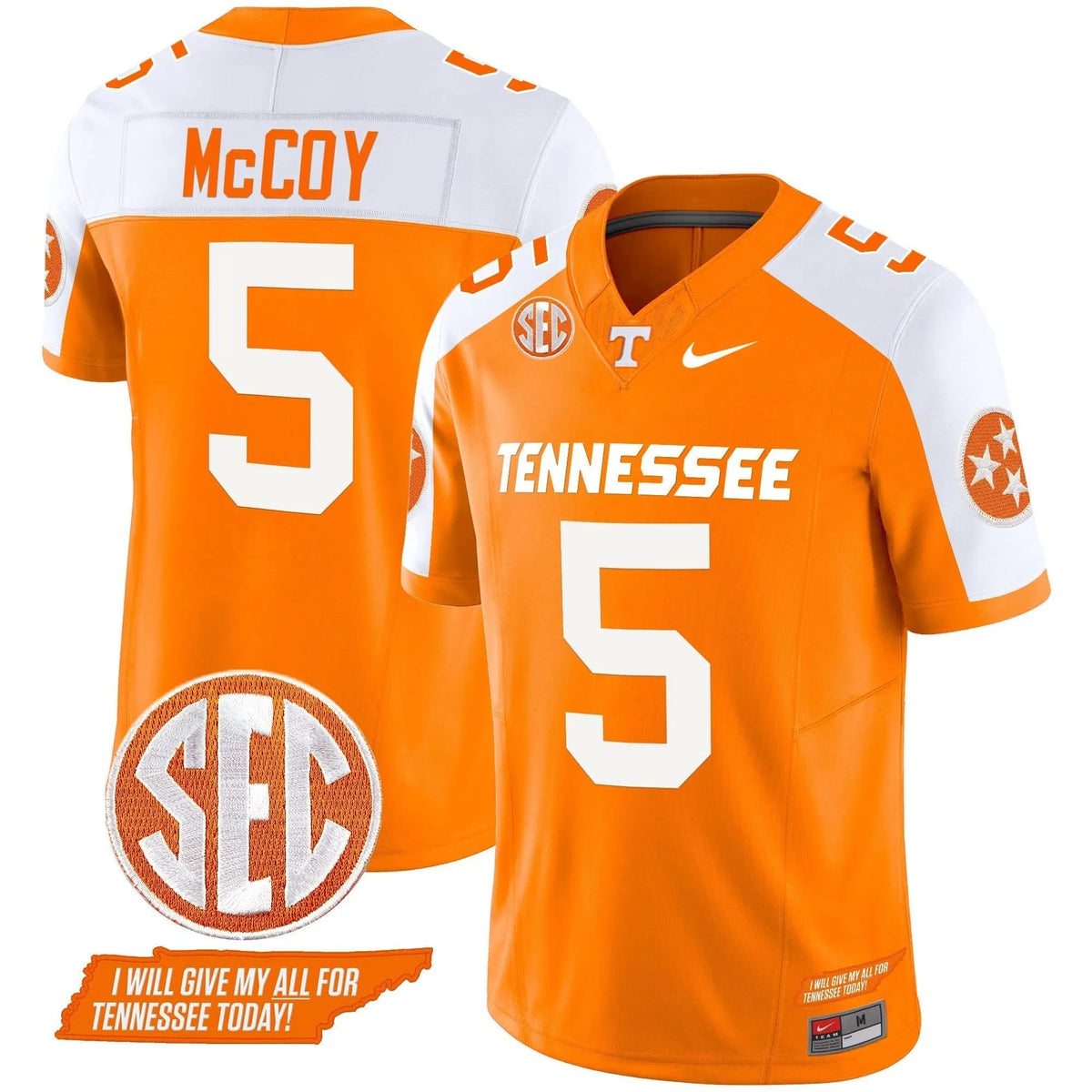Personalized TV 2026 Checkerboard Vapor Limited Jersey V2 - Orange Alternate / Bru McCoy Stitched