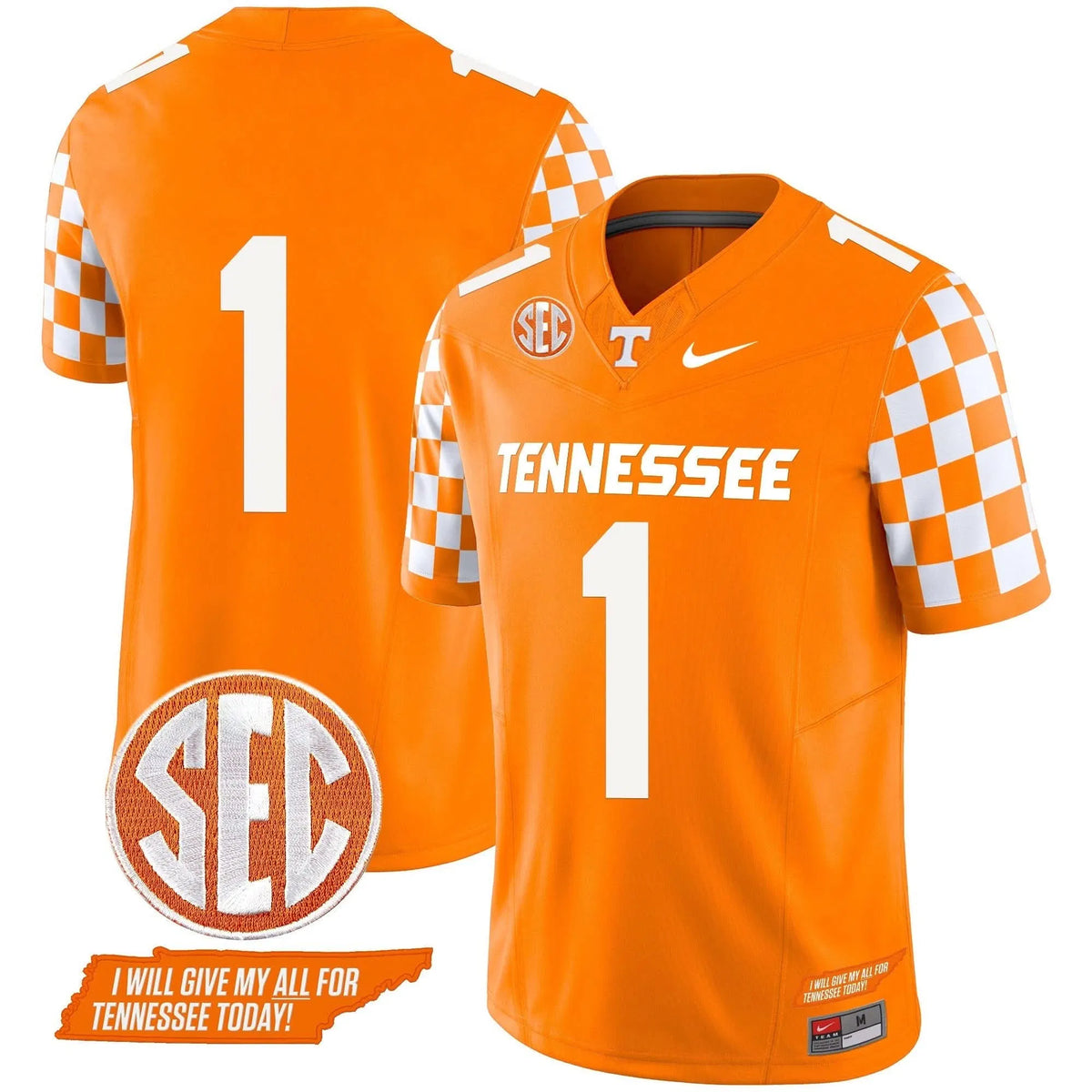 Personalized TV 2026 Checkerboard Vapor Limited Jersey V2 - Orange / #1 Team Stitched
