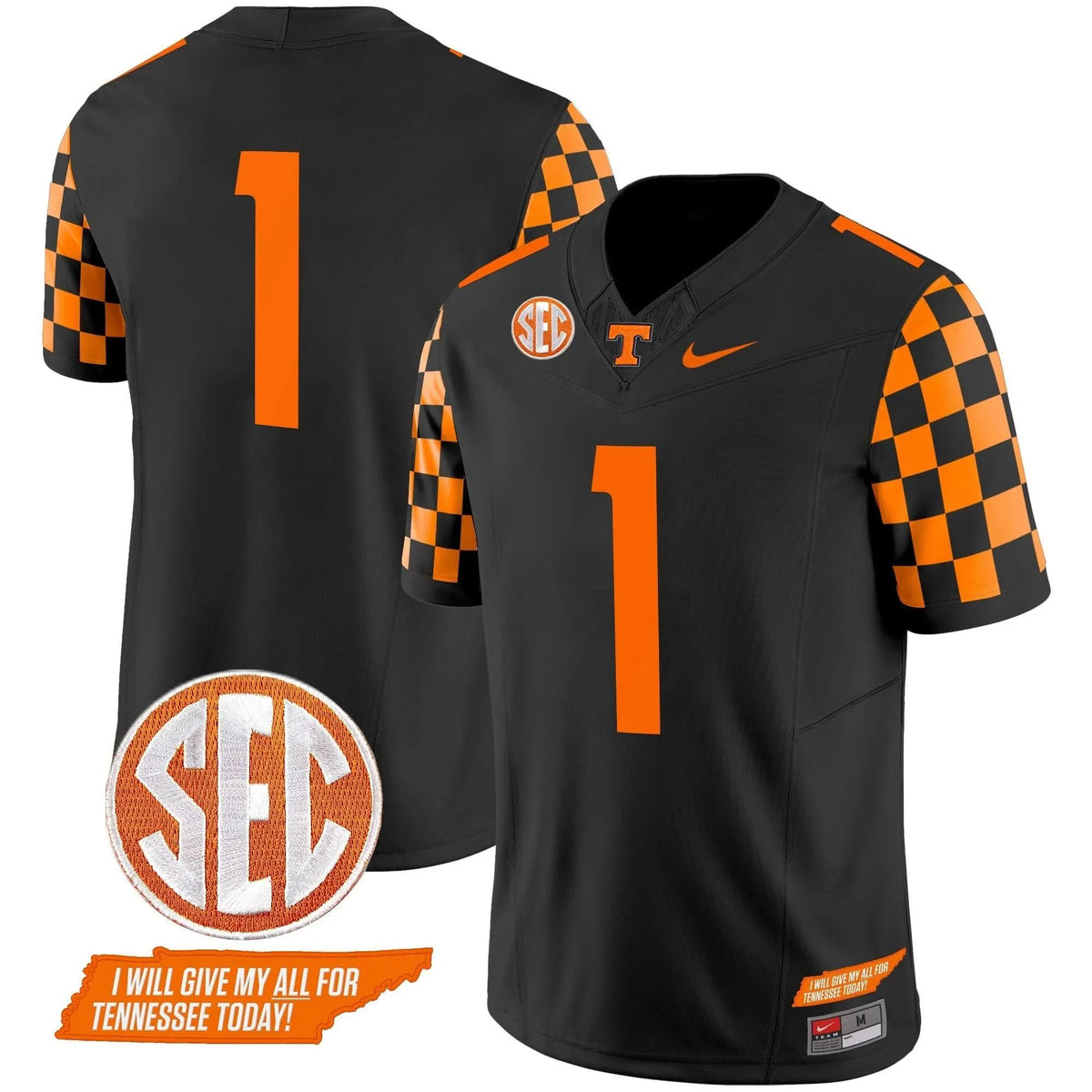 Personalized TV 2026 Checkerboard Vapor Limited Jersey V2 - Black / #1 Team Stitched