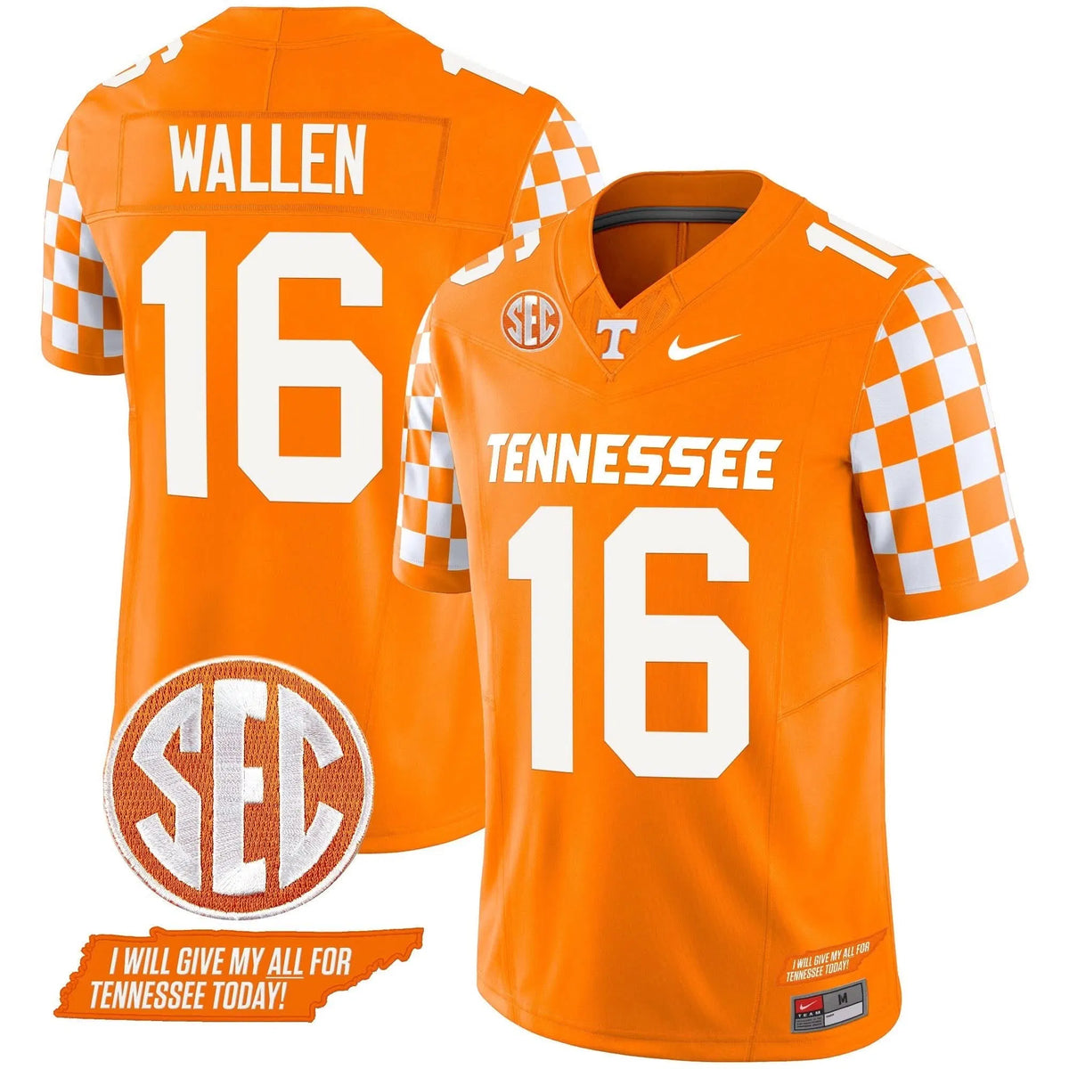 Personalized TV 2026 Checkerboard Vapor Limited Jersey V2 - Orange / Morgan Wallen Stitched