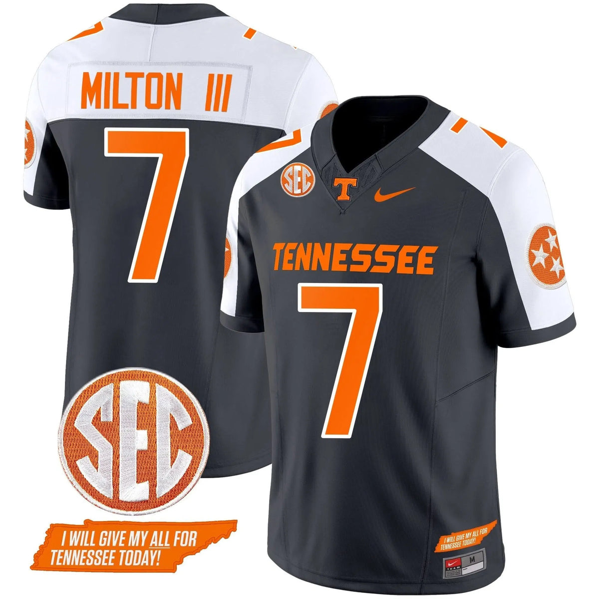 Personalized TV 2026 Checkerboard Vapor Limited Jersey V2 - Grey Alternate / Joe Milton III Stitched