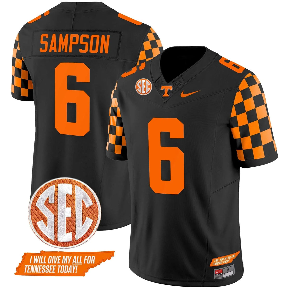 Personalized TV 2026 Checkerboard Vapor Limited Jersey V2 - Black / Dylan Sampson Stitched