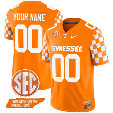 Personalized TV 2026 Checkerboard Vapor Limited Custom Jersey V2 - Orange Stitched