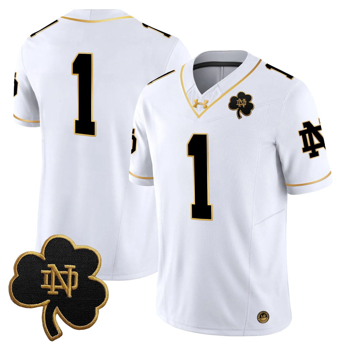 Personalized NDFI 2026 Gold Vapor Limited Jersey - White Gold / #1 Team Stitched