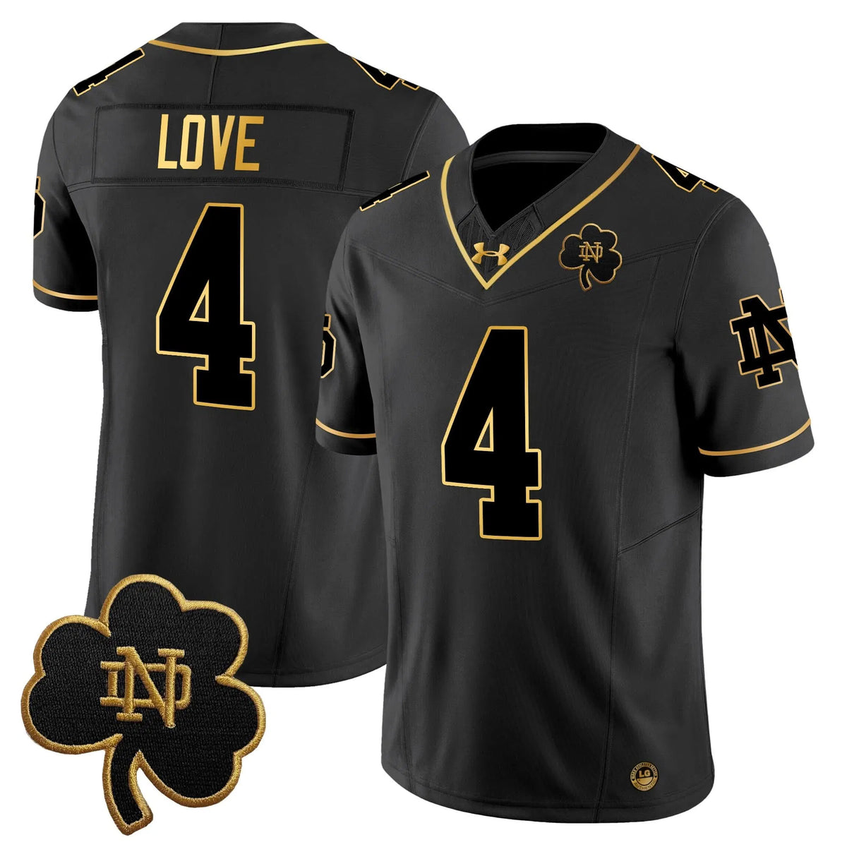 Personalized NDFI 2026 Gold Vapor Limited Jersey - Black Gold / Jeremiyah Love Stitched