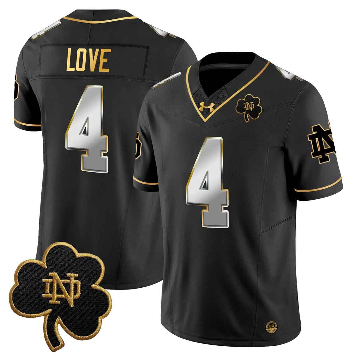 Personalized NDFI 2026 Gold Vapor Limited Jersey - Black Limited / Jeremiyah Love Stitched