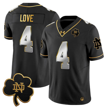 Personalized NDFI 2026 Gold Vapor Limited Jersey - Black Limited / Jeremiyah Love Stitched