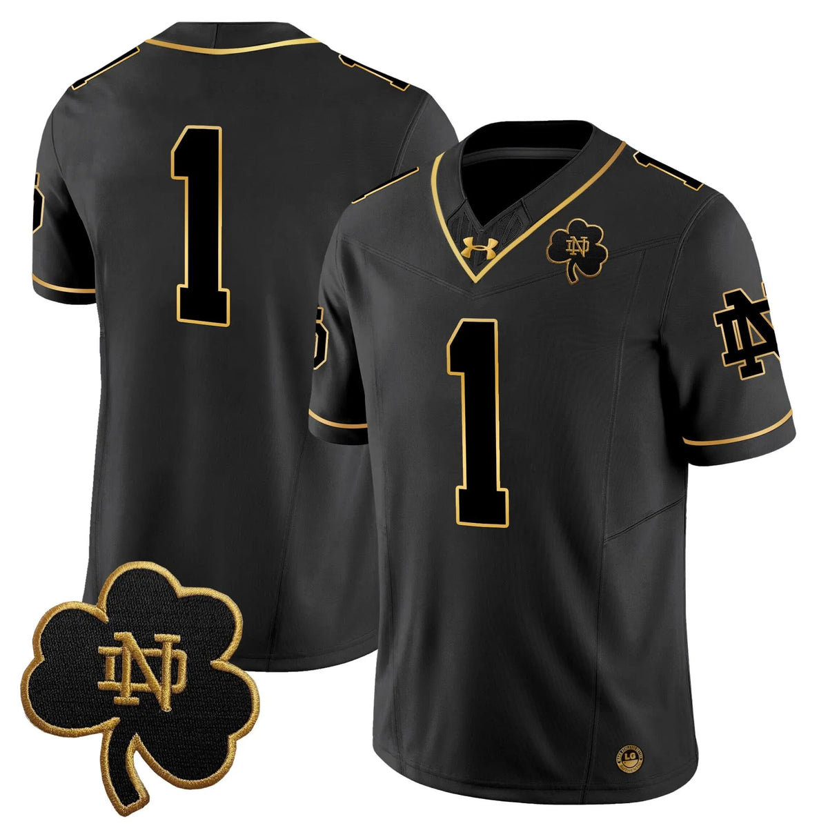 Personalized NDFI 2026 Gold Vapor Limited Jersey - Black Gold / #1 Team Stitched