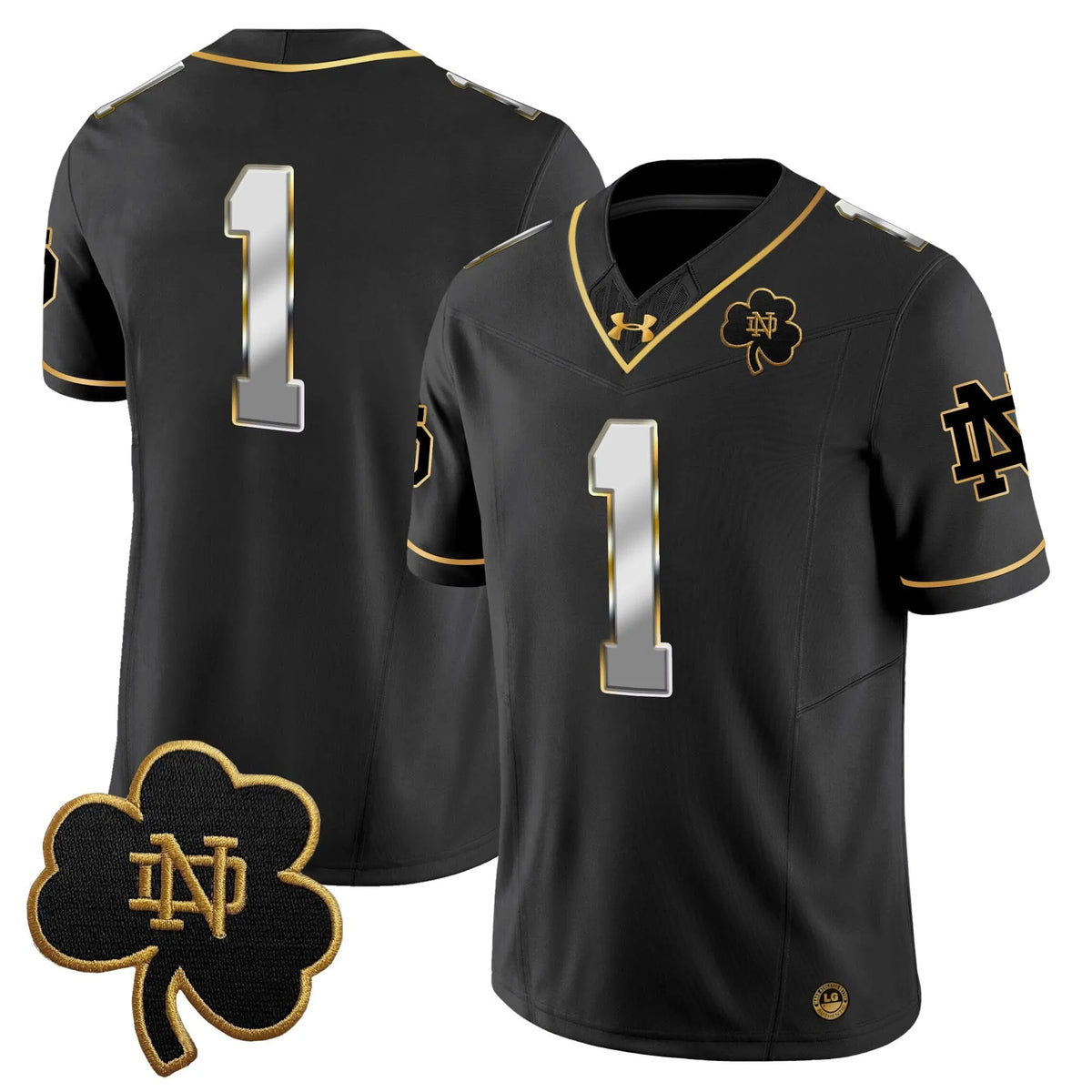 Personalized NDFI 2026 Gold Vapor Limited Jersey - Black Limited / #1 Team Stitched