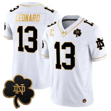 Personalized NDFI 2026 Gold Vapor Limited Jersey - White Gold / Riley Leonard Stitched