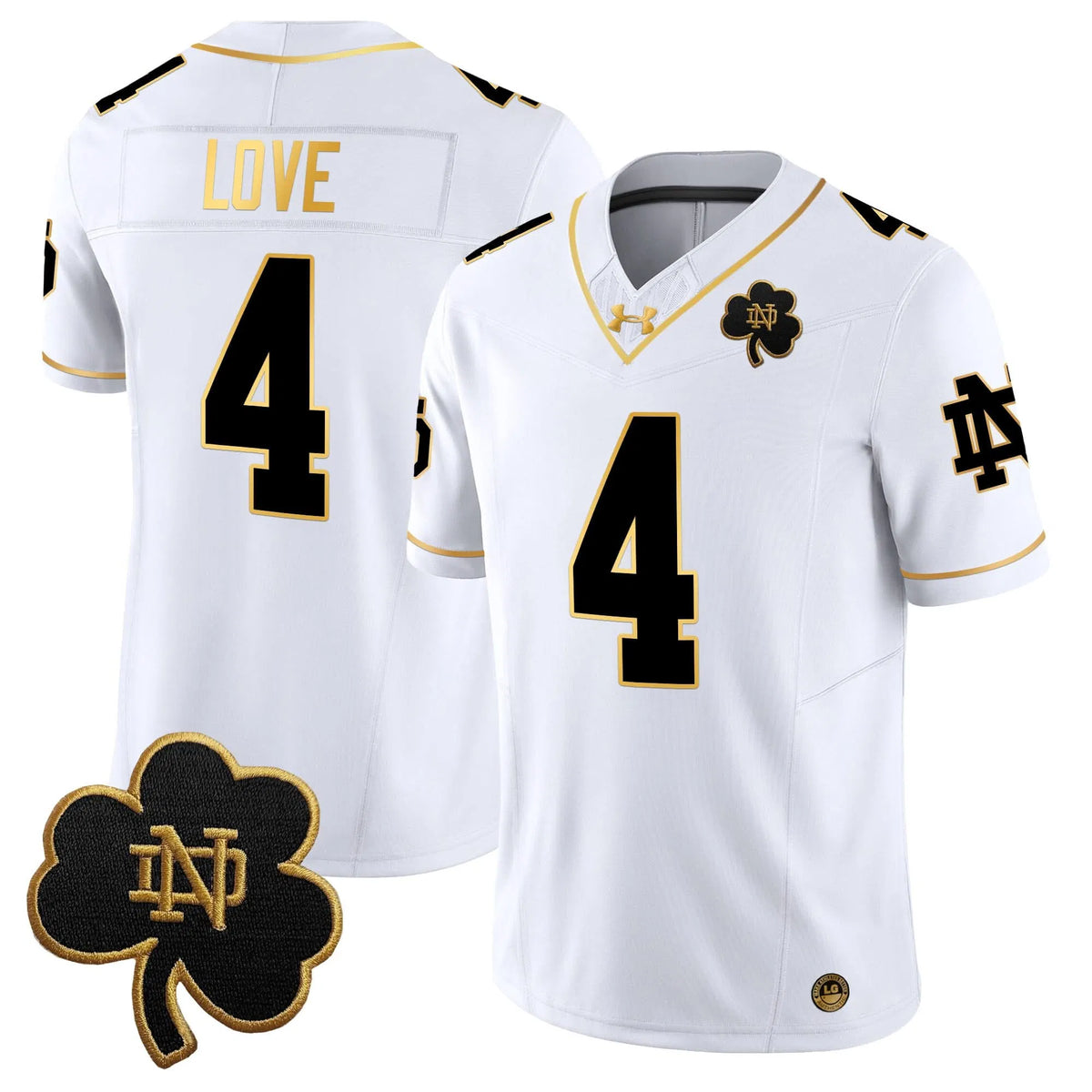 Personalized NDFI 2026 Gold Vapor Limited Jersey - White Gold / Jeremiyah Love Stitched
