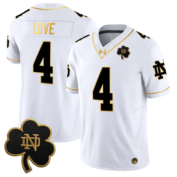 Personalized NDFI 2026 Gold Vapor Limited Jersey - White Gold / Jeremiyah Love Stitched