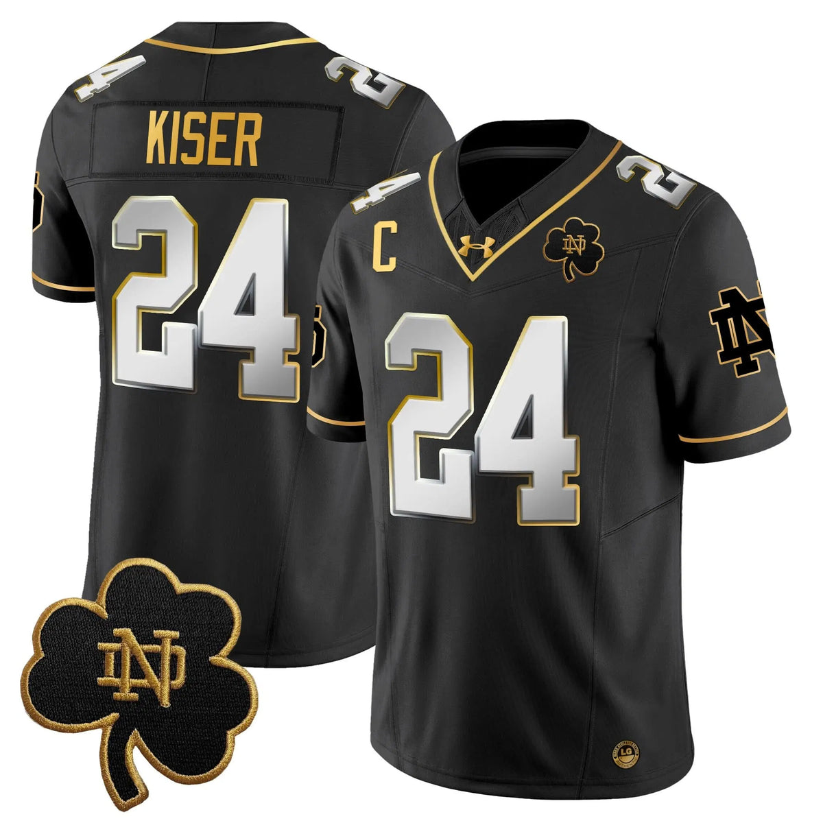Personalized NDFI 2026 Gold Vapor Limited Jersey - Black Limited / Jack Kiser Stitched