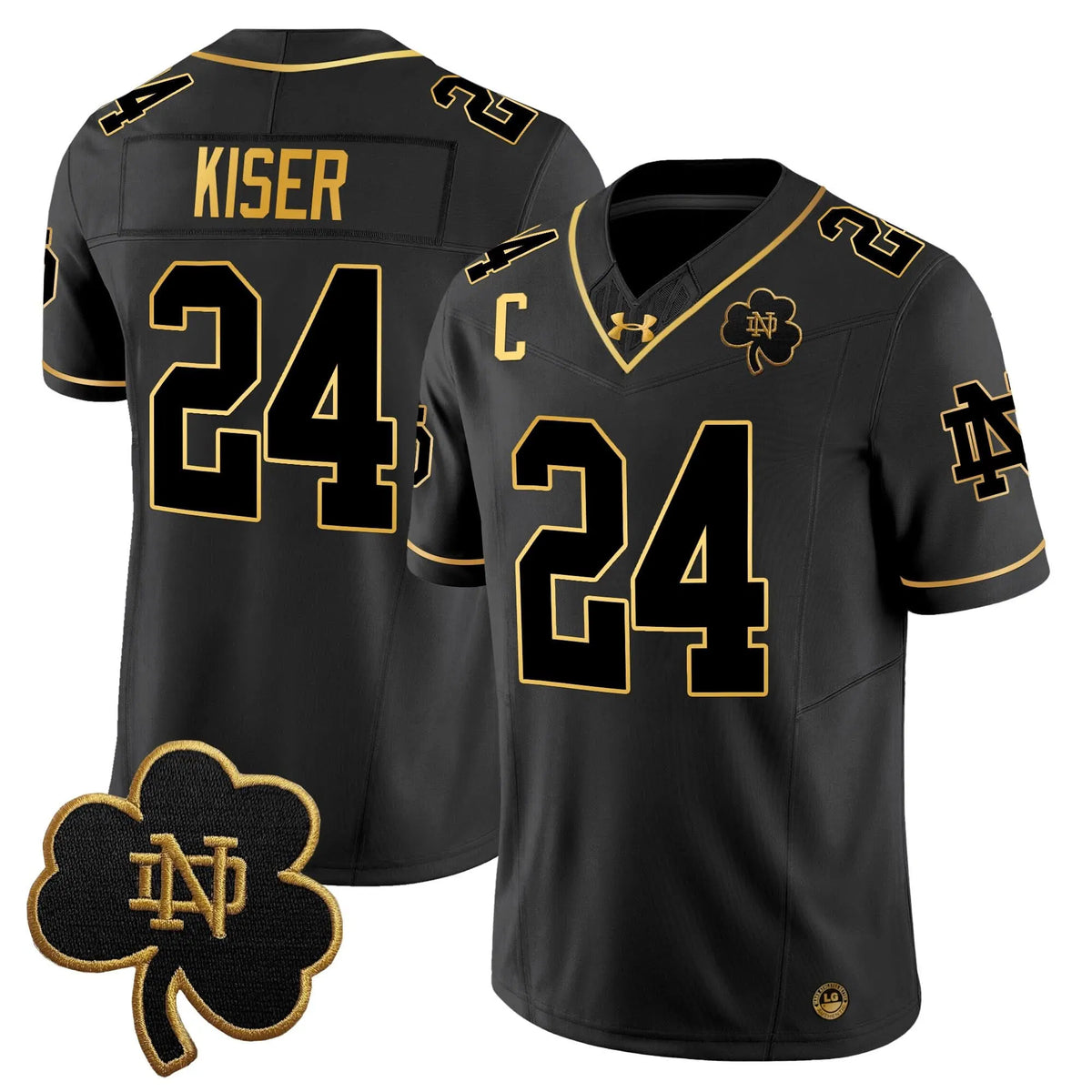 Personalized NDFI 2026 Gold Vapor Limited Jersey - Black Gold / Jack Kiser Stitched