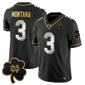Personalized NDFI 2026 Gold Vapor Limited Jersey - Black Limited / Joe Montana Stitched