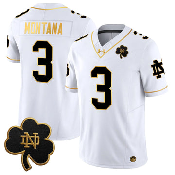 Personalized NDFI 2026 Gold Vapor Limited Jersey - White Gold / Joe Montana Stitched