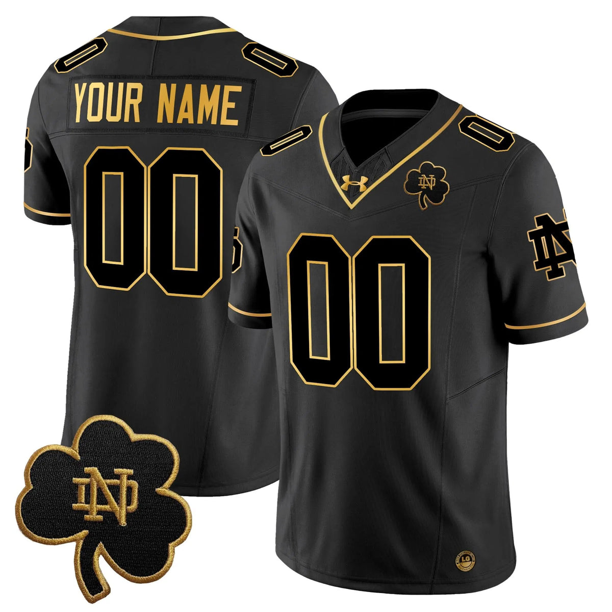 Personalized NDFI 2026 Gold Vapor Limited Custom Jersey - Black Gold Stitched