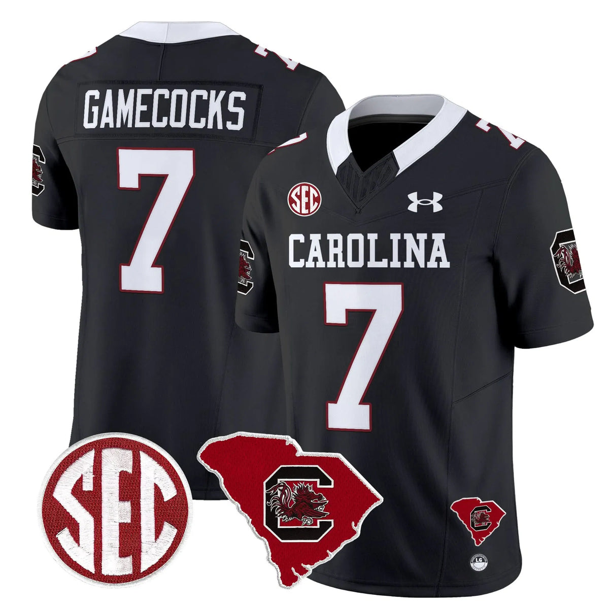 Personalized SCG 1980 Throwback Home Patch Vapor Limited Jersey - Black / Gamecocks Stitched