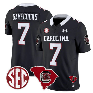Personalized SCG 1980 Throwback Home Patch Vapor Limited Jersey - Black / Gamecocks Stitched