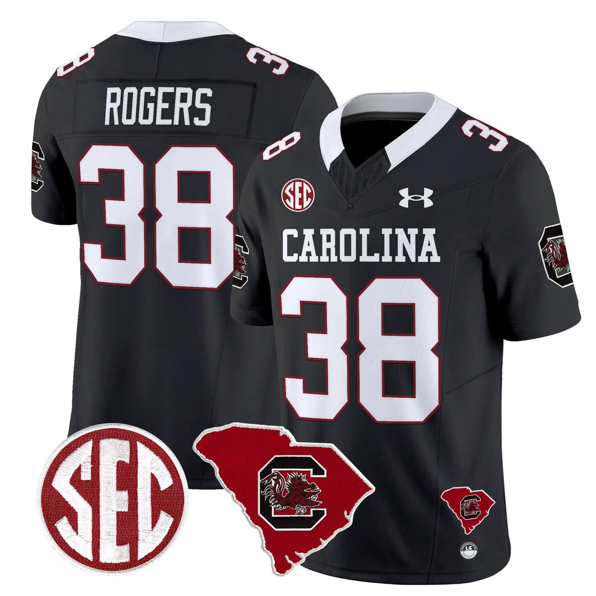 Personalized SCG 1980 Throwback Home Patch Vapor Limited Jersey - Black / George Rogers Stitched