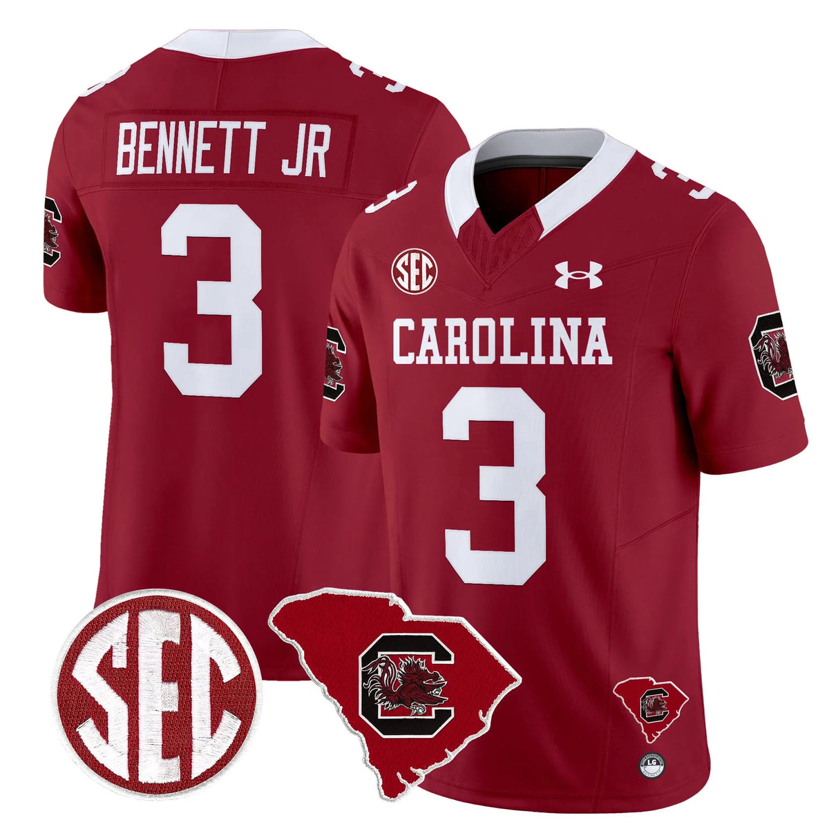 Personalized SCG 1980 Throwback Home Patch Vapor Limited Jersey - Garnet / Mazeo Bennett Jr. Stitched
