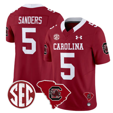 Personalized SCG 1980 Throwback Home Patch Vapor Limited Jersey - Garnet / Raheim Sanders Stitched