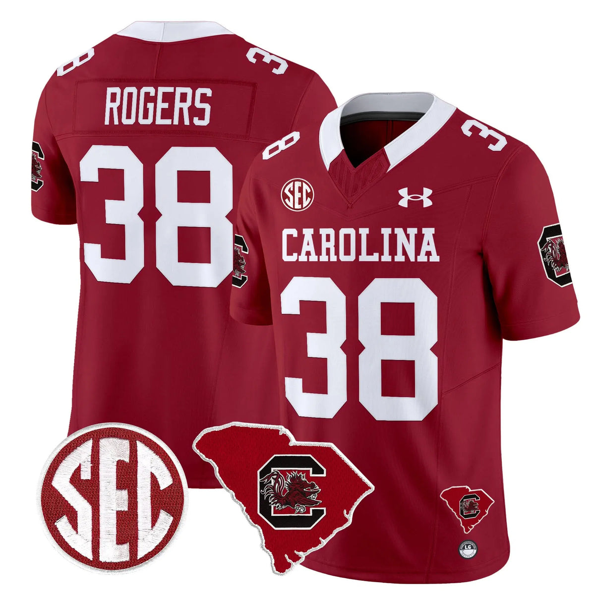 Personalized SCG 1980 Throwback Home Patch Vapor Limited Jersey - Garnet / George Rogers Stitched