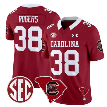 Personalized SCG 1980 Throwback Home Patch Vapor Limited Jersey - Garnet / George Rogers Stitched