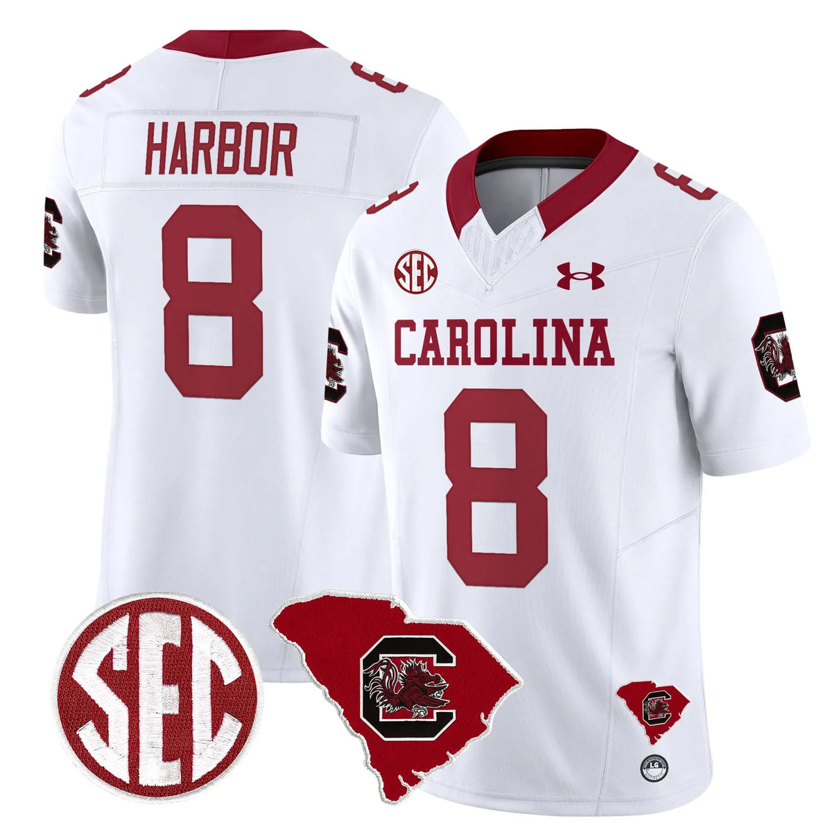 Personalized SCG 1980 Throwback Home Patch Vapor Limited Jersey - White / Nyck Harbor Stitched